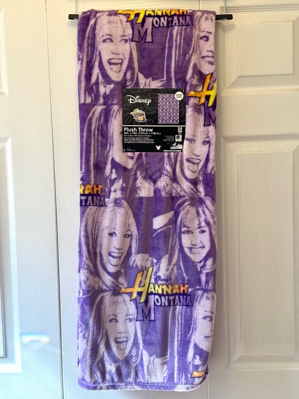 Disney Hannah Montana Purple Plush Throw 50x70